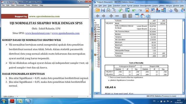Uji Normalitas Shapiro Wilk untuk Statistik Parametrik dengan SPSS смотреть онлайн
