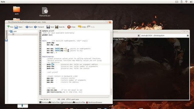 Nasm Assembly Language Tutorial 05 - Display commandline argument смотреть онлайн