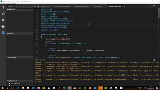 Building a web app using ASP.NET Core 1.0, Aurelia, TypeScript, Webpack in VS Code – Part 5,Sec5 смотреть онлайн