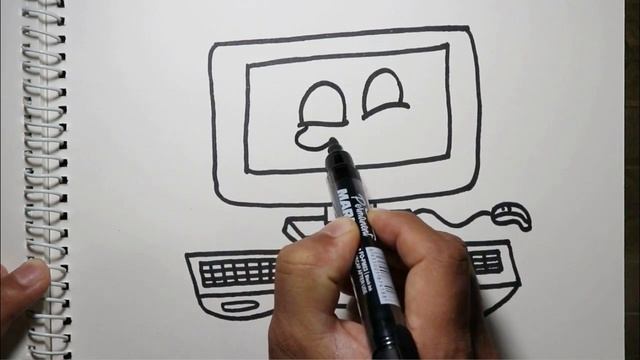 Drawing Desktop Computer || कम्प्युटरको चित्र смотреть онлайн