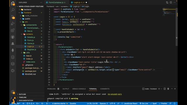 Build a Full Stack MERN Diary App with Auth | MERN Course | Frontend смотреть онлайн