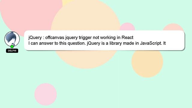 jQuery : offcanvas jquery trigger not working in React смотреть онлайн