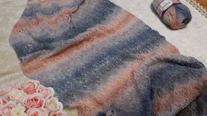 СП "Сезон готовых работ" Отчёт 4 | Участник 43 | Палантин из пряжи NAKO Mohair Delicate Colorflow