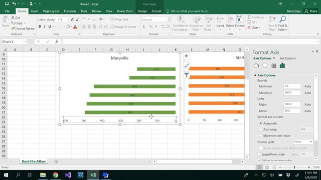 Side by Side bar chart/Back 2 Back bar chart in Excel 2016 смотреть онлайн