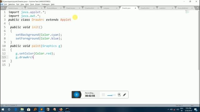 Draw Arc Using Applet смотреть онлайн