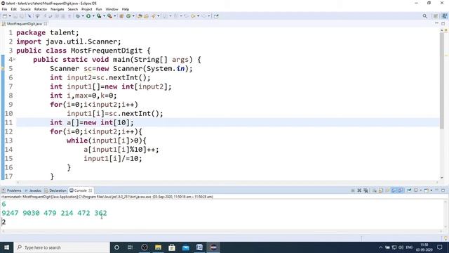 Most Frequently Occuring Digit in an Array | Logic Building Problem | Placement Question | Java Cod смотреть онлайн