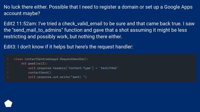 Python GAE Problems Sending Email смотреть онлайн