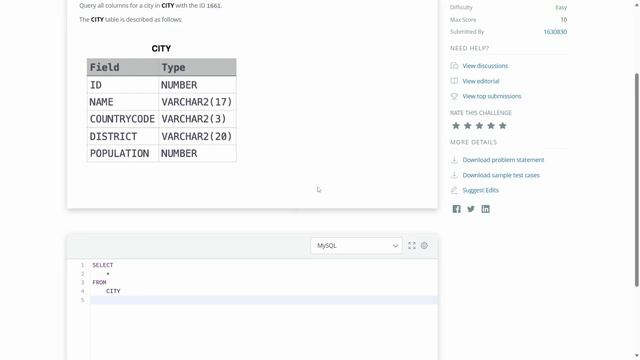 E03 : SELECT By ID | MySQL DQL | HackerRank смотреть онлайн