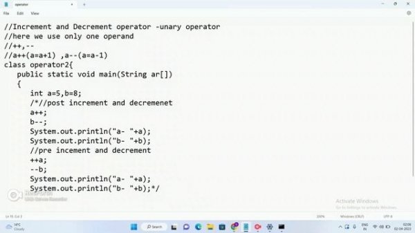 Java Unary Operators || Java tutorial || Part 9..