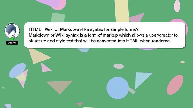 HTML : Wiki or Markdown-like syntax for simple forms? смотреть онлайн