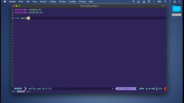 Course of C (Ansi C) | 1. Hello World! смотреть онлайн