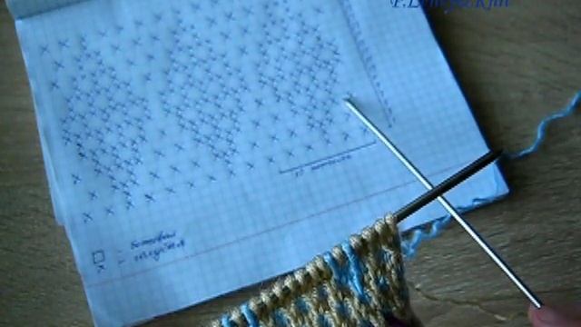 Ромбы спицами. Ленивый жаккард. смотреть онлайн