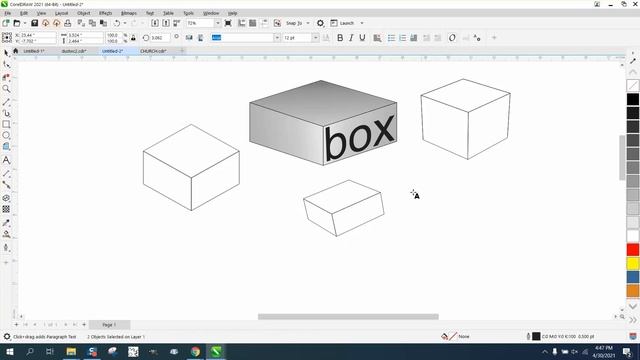 Corel Draw Tips & Tricks 3D Looking Box two ways смотреть онлайн
