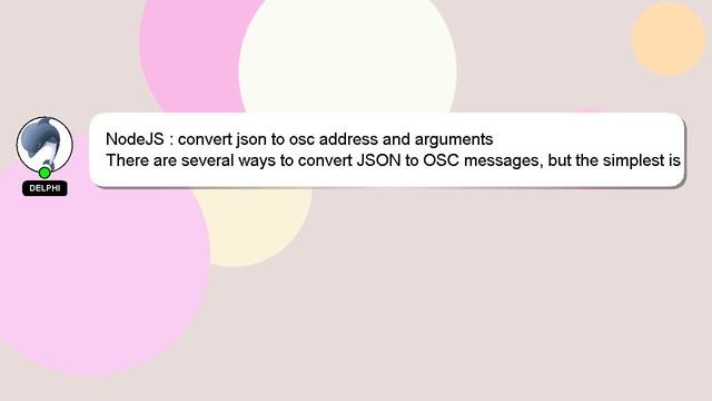 NodeJS : convert json to osc address and arguments смотреть онлайн