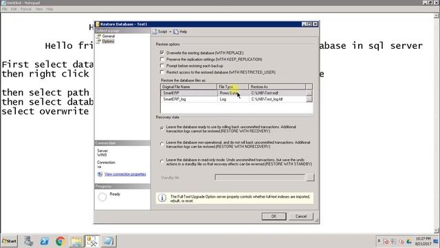 How To Restore Database in Sql Server смотреть онлайн