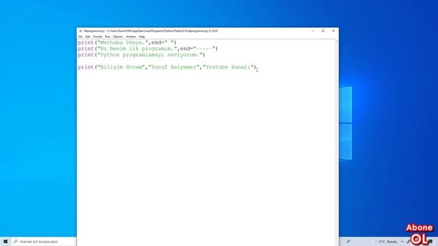 Python Print Fonksiyonu ve Parametrelerinin Kullanımı | Python Dersleri | Ders 2 смотреть онлайн