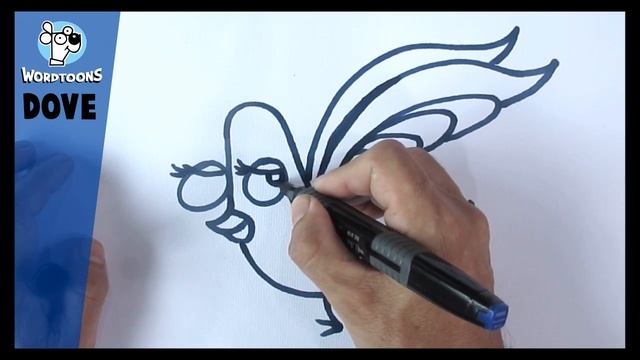 - Draw the word dove into a cartoon dove - Wordtoon Dove ( Bonus Hippy Version ) смотреть онлайн