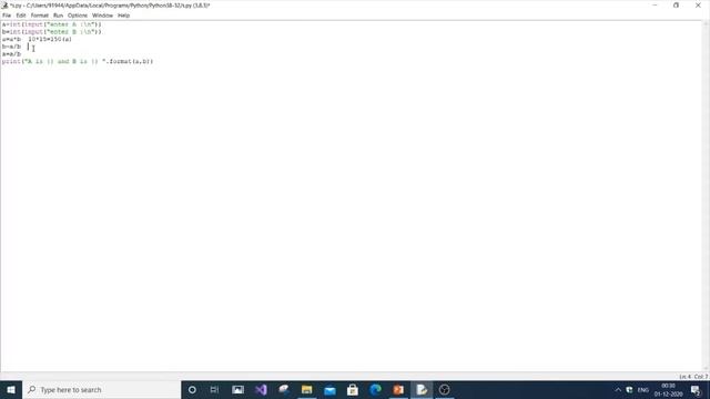 Swap two numbers without using third or temporary variable in Python | Swapping numbers program смотреть онлайн