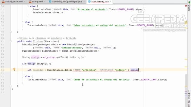 Curso Android desde cero #32 | Base de datos – Bajas (SQLite) en Android смотреть онлайн