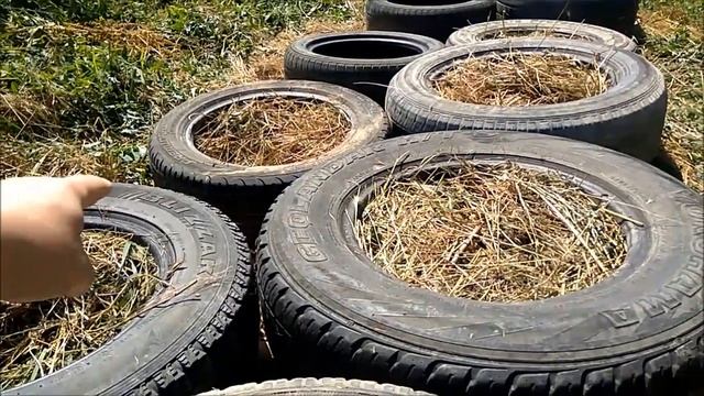 грядки из автомобильных покрышек/ ленивый огород