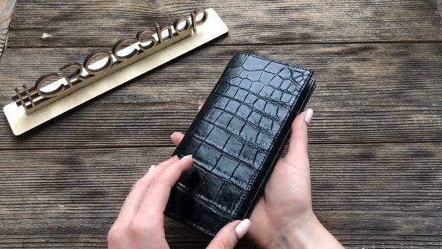 Вертикальное портмоне из кожи крокодила A0040B4 смотреть онлайн