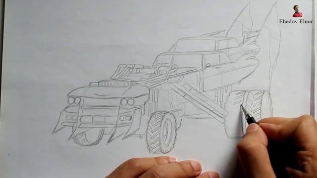 Как нарисовать машину из фильма Безумный Макс смотреть онлайн