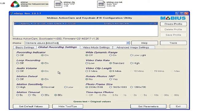 MOBIUS ActionCam НАСТРОЙКА камеры  MSetub Exe