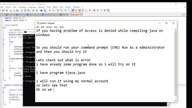How to solve access denied error while compiling .java file using cmd (chk New video in description смотреть онлайн