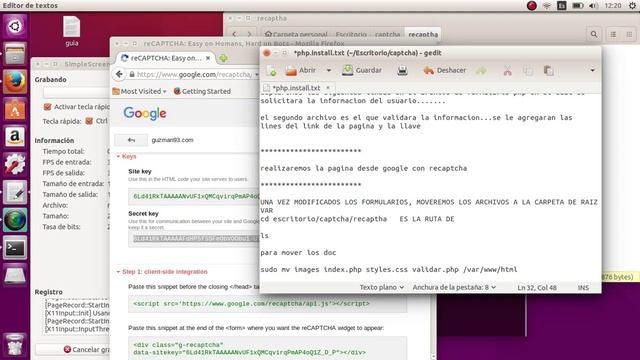 Recaptcha Google [configuracion php]Ubuntu смотреть онлайн