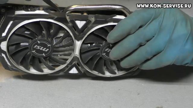 Чистка от пыли и шерсти кошек MSI Radeon ARMOR. смотреть онлайн