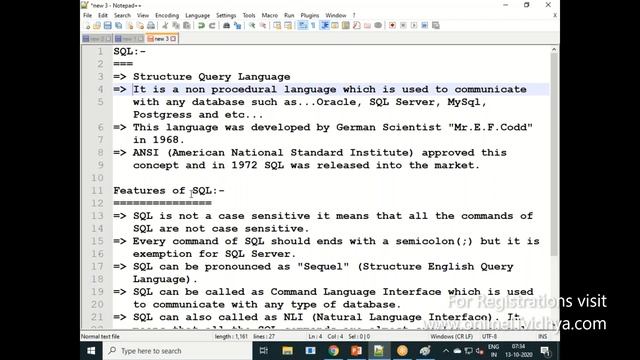 SQL Basics | SQL Tutorial for Beginners | SQL Training | Day 1 - OnlineITVidhya смотреть онлайн