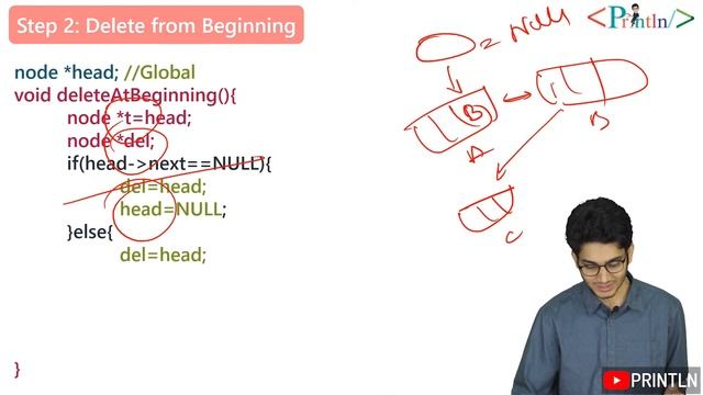 #3.8 Delete a Node from the Beginning of a Doubly Linked List | with Coding |Data Structure |Printl смотреть онлайн