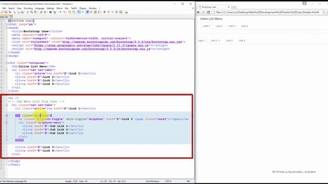 27. Bootstrap Tab Menus смотреть онлайн