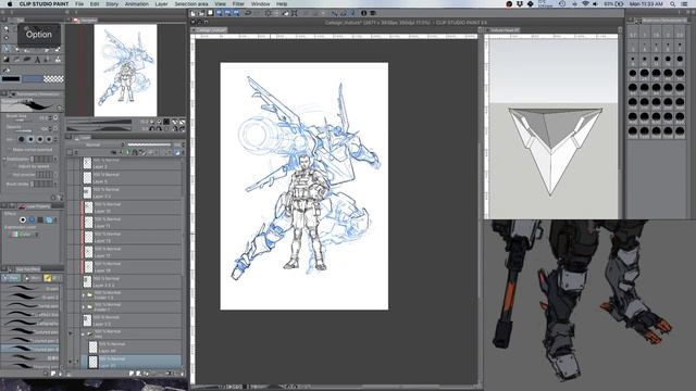 Art Time Lapse- Desmond and Vulture. Flatline: Cry Havoc Kickstarter Reward смотреть онлайн