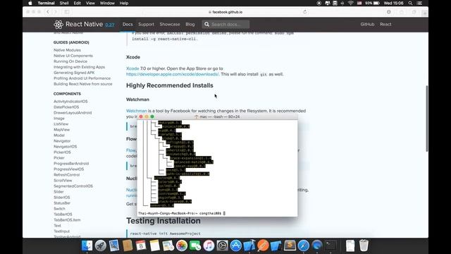 Hướng dẫn cài đặt React Native trên môi trường MacOS смотреть онлайн