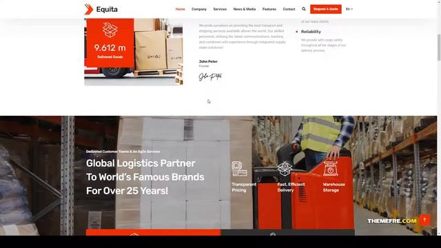 Equita - Logistics Cargo WordPress Theme delivery company delivery service Mizuki смотреть онлайн