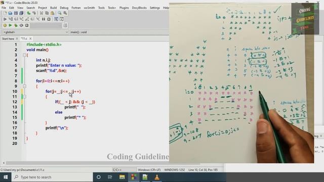 Hollow Diamond Star Pattern and Butterfly Pattern in C | C Programming in Tamil смотреть онлайн