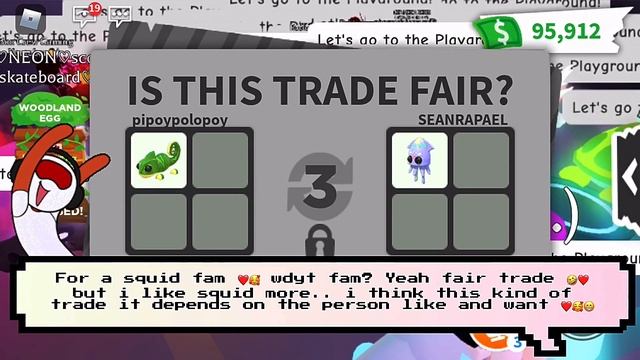 YAY!? FAIR TRADE OR WIN TRADE FOR MY CHAMELEON??❤️ Adopt me Trading Roblox смотреть онлайн