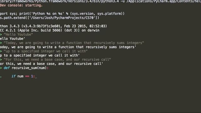 A recursive function that sums integers in Python смотреть онлайн