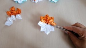 Красивые бантики из лент 2,5 см Канзаши МК / Beautiful bows of ribbons 2.5 cm /  laço de fitas