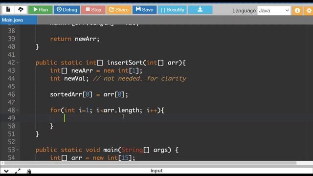 Java Arrays Lesson 10) Linear Insertion Sort смотреть онлайн
