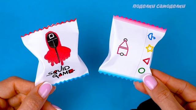 Бумажные сюрпризы Игра в Кальмара! Как сделать коробочки и наклейки из бумаги смотреть онлайн