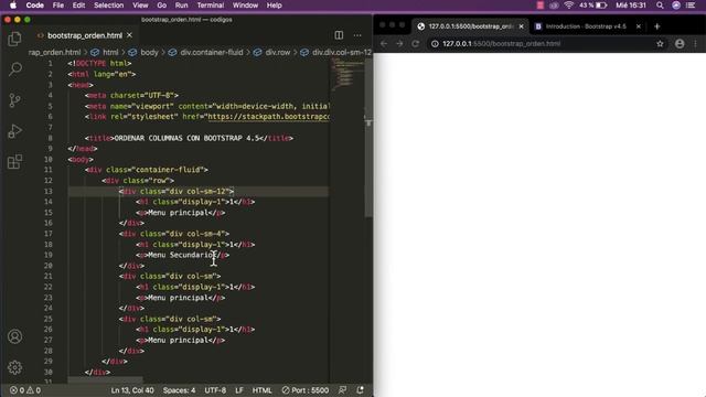 Cómo re-ordenar columnas con Bootstrap 4.5 versión escritorio y móvil смотреть онлайн