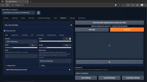 Deforum stable diffusion 3d animation - Stable diffusion automatic 1111 Tutorial