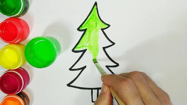 Bolalar uchun Rojdestvo daraxti chizish Christmas tree drawing for childrenРаскраска новогодняя ёлк смотреть онлайн
