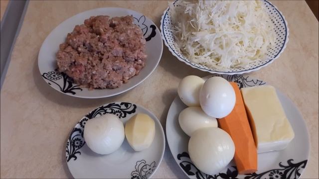 Вкусный Ужин на Всю Семью Мясные ватрушки с капустой яйцом и сыром Хлеб с луком смотреть онлайн