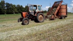 UMZ-6kl and pick up PK-1,6 in action /// ЮМЗ-6КЛ и подборщик ПК-1,6 в действии