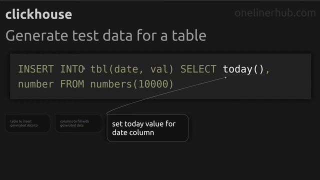 Generate test data for a table #clickhouse смотреть онлайн