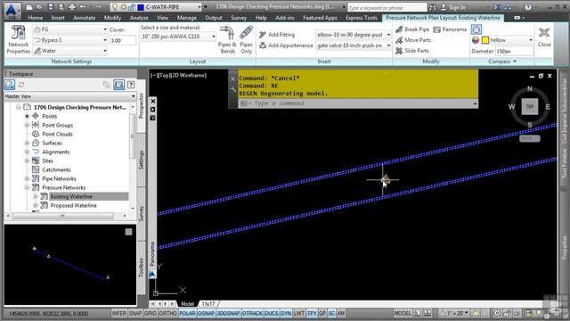 Civil 3d Pressure Pipe Network|Editing|Adding|Designing and Annotating Part 2 смотреть онлайн