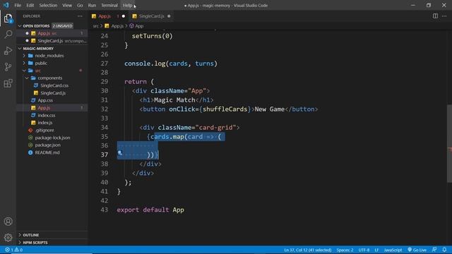 Build a Memory Game with React #4 - Creating a Card Component смотреть онлайн